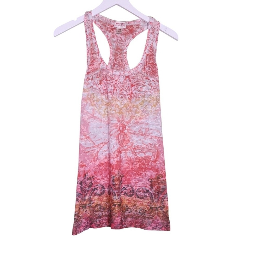 Mossimo Supply Co. Coral Pink Ombre Racerback Tank Top Semi Sheer M